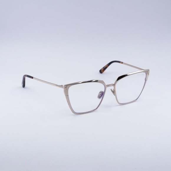 Tom Ford FT5945-B 028 Eyeglasses Gold 56mm Square Frame, Blue Light Block Lenses - Picture 8 of 10